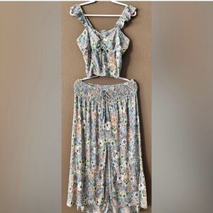 🩵Floral 2Piece Maxi Dress with Ruffle🩵